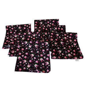Stof France Black Floral Paisley Pink Cotton Napkins Set 6 Portugal Marjorie